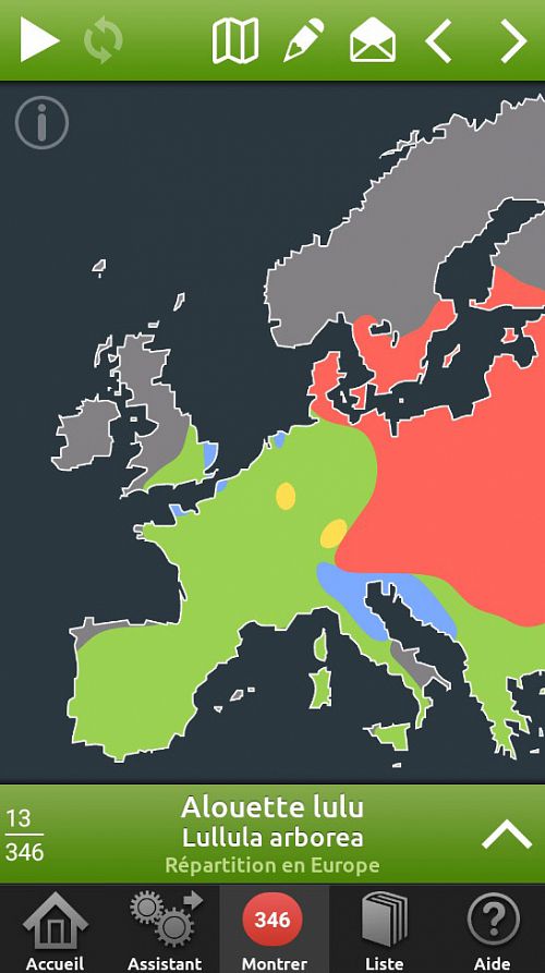 Oiseaux en poche - 348 Oiseaux d’Europe dans votre smartphone - cartographie